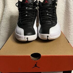 Jordan Black and White Sneakers with Red Accents